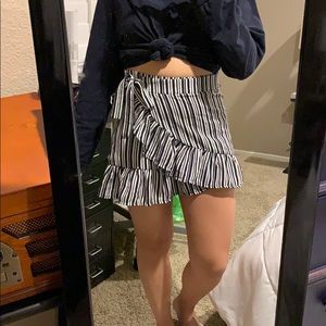 Striped Wrap Style Skirt